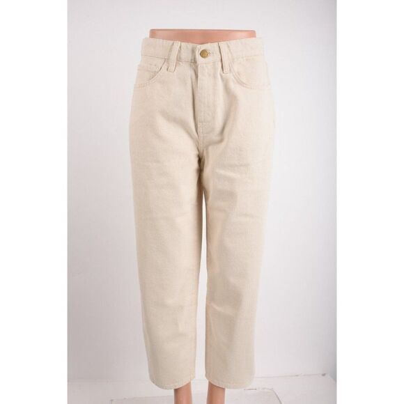 Triarchy Womens St Tropez Crop Jeans Sz 27 Straight Leg Off White New - Picture 1 of 7